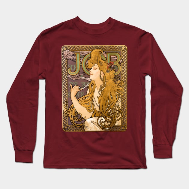 Job rolling papers poster by Mucha Long Sleeve T-Shirt by UndiscoveredWonders